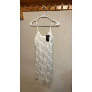 Miduo White Fringe Dress